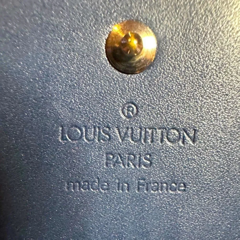 Auth Louis Vuitton Ltd Edition Navy Blue Matte Monogram Elise Compact Wallet Ex+